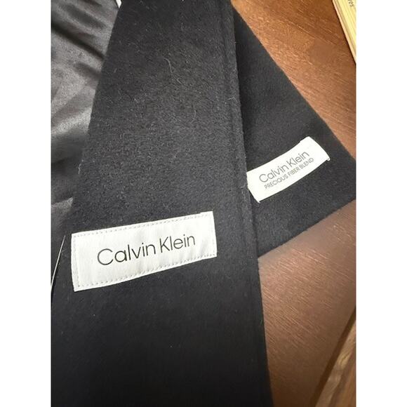 Calvin Klein Classic Single Breasted Wool Poly Cashmere Coat Black Sz 12 $440 - Picture 11 of 15